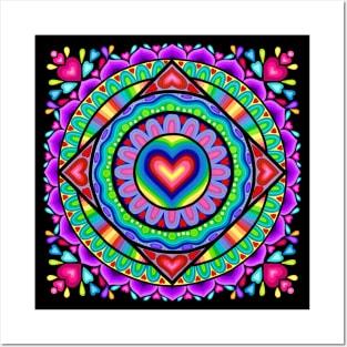 Valentine Heart Mandala Posters and Art